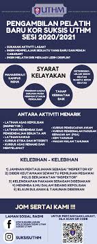 Diterbitkan 3 feb 2010, 9:41 pagi. Syarat Kelayakan Minggu Transformasi Mahasiswa Mtm Uthm Facebook