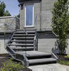 Find images of metal stairs. China Cheap Outdoor Powder Coating Metal Staircase For Residential House China Outdoor Straight Staircase Stainless Steel Exterior Stair