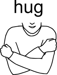 American Sign Language For The Word Hug Close Your Hands And Cross Your Arms Over Your Chest Almos Sign Language Words Sign Language Sign Language Alphabet