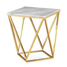 Calina Side Table Gold Marble Side Tables Gold Side Table White Marble Side Table