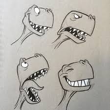 Dino Dinosaur Trex Cartoon Animation Characterdesigner Characterdesign Rysunki Szkice Rysunek