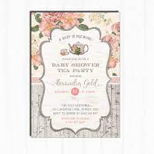 Baby Shower Tea Party Invitation Rustic Vintage Flower Invite Printable High Tea A Baby Is Brewing Invitation Floral Baby Girl Tea1 Tea Party Baby Shower High Tea Baby Shower Baby Shower