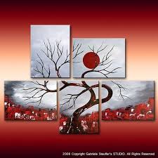 Acrylic Black White And Red Paintings Abstract Painting Landscape Painting Asian Painting Tree Painting Wall Decor Wall Art Black White Red Art By Gabriela Made To Order Pinturas Asiaticas Pinturas Abstractas Pinturas Florales