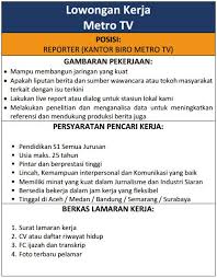 Google has many special features to help you find exactly what you're looking for. Lowongan Kerja Reporter Di Metro Tv Lampuhijau Com