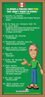 10 Spanish Slang Words And Phrases From Peru Not Taught In School Spanish Slang Words Spanish Swear Words Spanish Idioms