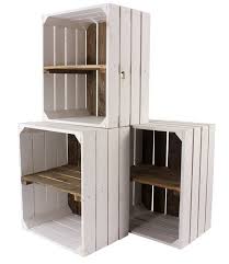 1x 3x 4x 9x Vinterior Weisses Regal Weisser Boden Braunes Mittelbrett Quer 50cmx40cmx30cm Holzbox Garten Obstkiste Weinkisten Regalbrett Box Wood Boxes White Floors Pallet Furniture Chest