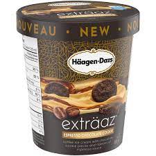 The smooth sophistication of coffee ice cream swirled with cookie crumbles and sprinkled with chocolate espresso flakes; Chocolate And Coffee Are Good On Their Own But Exceptional Together Take Indulgence To The Next Level With The Taste Of Haagen Dazs Extraaz Espresso Chocolate Cookie Ice Cream 500 Ml This Decadent Dessert Is A Sophisticated Blend Of Smooth