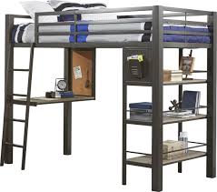 Our twin loft beds provide a safe sleep experience for any adult. Colefax Avenue Gray Twin Loft Bed With Desk And Bookcase Rooms To Go