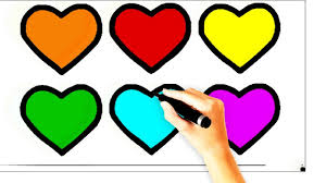 Roses and heart stained glass. How To Draw Cute Easy Hearts For Kids Rainbow Colors Draw And Color With Rhymes Music Youtube