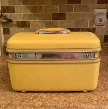 Excited To Share This Item From My Etsy Shop Vintage Midcentury Samsonite Silhouette Yellow Train Cas Vintage Train Case Vintage Luggage Vintage Suitcases