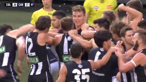 The 2019 jlt series comes to a conclusion as the collingwood magpies host the carlton blues in a monday afternoon clash at morwell recreation. Unsociable Football Collingwood V Carlton Blues 2018 Youtube
