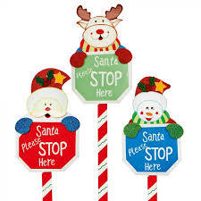 Christmas santa stop here sign. Santa Please Stop Here Sign