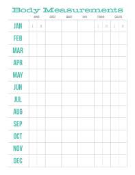 Monthly Body Measurements Chart Health Body Measurement
