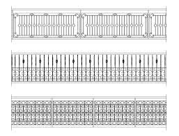 Equipment enclosures, trash enclosures, roof top screening and parking garages are just some of the applications where aluminum fixed louver fence systems can be utilized. Free Wrought Iron Railings 1 Autocad Design Pro Autocad Blocks Drawings Download