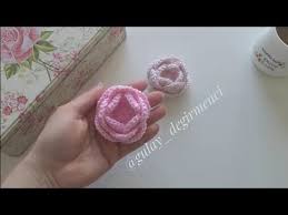 Tig Isi Gul Motif Yapimi Orgu Modelleri Crochet Rose Youtube Tig Isleri Tig Isi Sablonu Orgu