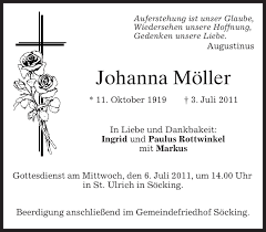Facebook gives people the power to share and makes. Traueranzeigen Von Johanna Moller Trauer Merkur De