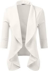 doublju womens casual work 3 4 sleeve open front blazer