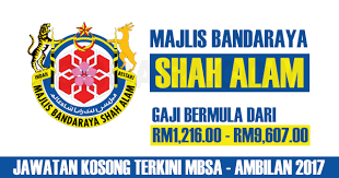 Lawatan pengerusi jawatankuasa pelancongan, kebudayaan, alam sekitar, perladangan dan komoditi. Jawatan Kosong Terbaru Majlis Bandaraya Shah Alam Mbsa Ambilan 2017 Gaji Rm1 216 00 Rm9 607 00 Jobcari Com Jawatan Kosong Terkini