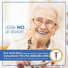 Dra. Karla Baca Especialista en Dolor y Cuidados Paliativos 📞 656 654 5105  📨 dra.karla.baca407@gmail.com 📍Consultorio 715 Av. Campos Eliseos 9371,  Campos Elíseos, 32472 Cd Juárez, Chih.  https://goo.gl/maps/KhYKjBLKt7LCizWd8 #clinicadeldolor ...