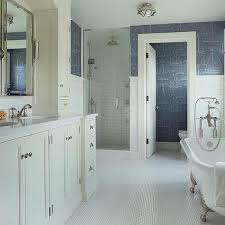 Designer bathroom accessories & luxury towels. Bathroom Blueprint Wallpaper Design Ideas