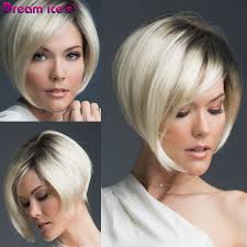Edgy short blonde pixie with dark roots. Synthetic Short Straight Hair Wigs White Blond Bob Wig For Women Pixie Cut Dark Root Wig Cosplay Daily Use Dream Ice Aliexpress