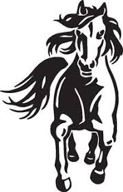 Black And White Mustang Clipart Mustang Running Horse Animal Stencil Horse Silhouette Horse Art