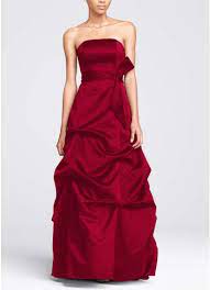 Long mesh dress with illusion. Strapless Satin Ballgown With Pick Up And Sash David S Bridal