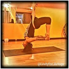 Practice Inverted One Legged King Pigeon In Aerial Yoga This Is A Great Hip Opener Isn T It Time You Bring Balance To Your Whole Aerial Yoga Hip Openers Yoga