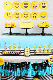 Emoji Party Made Easy With Oriental Trading Company Ideas Include A Diy Backdrop Popcorn Ball Recipe And Part Emoji Birthday Party Emoji Birthday Emoji Party