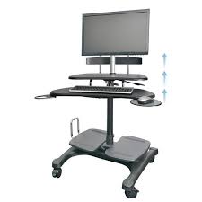Related:adjustable height computer desk adjustable computer table electric height adjustable computer desk portable foldable adjustable laptop desk computer 1pt6v83s7pobnsorhled. Kantek Mobile Height Adjustable Computer Workstation W Lcd Mount 48 50 H X 27 50 W X 25 D Assembly Required Black Wb Mason