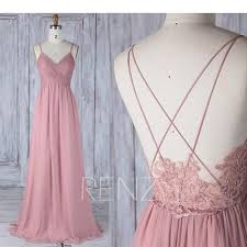Bridesmaid Dress Dusty Rose Boho Wedding Dress Empire Waist Etsy Dusty Rose Dress Rose Bridesmaid Dresses Empire Waist Wedding Dress