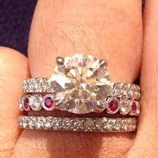 Bev K Eternity Band Diamonds And Rubies With My Wedding Ring Set From Whiteflash Ruby Wedding Ring Set Diamond Wedding Bands Wedding Ring Sets