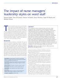 This service is similar to paying a tutor to help improve your skills. Pdf The Impact Of Nurse Managers Leadership Styles On Ward Staff