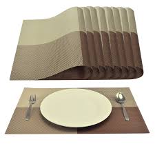 Coffee lovers placemats, coffee kitchen tea towels, coffee table napkins, coffee placemats. Decozen Placemats For Dining Table Coffee Table Dinner Table Set Of 8 Placemats Heat Resistant Easy To Clean Table Mats Packed In Reuseable Zip Pouch 12x18 Inches Blue Kitchen Dining Kitchen