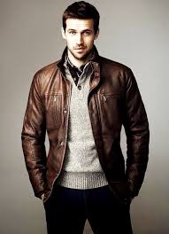 Mens Fashion Dark Blue Colour Pants Brown Leather Jacket Combination For Men Men S Clothing Colour C Stylish Leather Jacket Mens Outfits Mens Fashion Smart