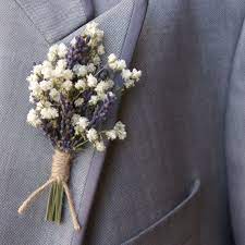 Lavender Twist Baby S Breath Buttonhole Boutonniere Wedding Lavender Wedding Lavender Bouquet