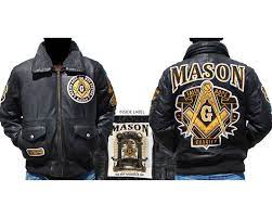 Masonic Leather Bomber Jacket Masonic Apparel Prince Hall Mason Jackets