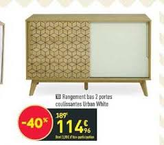 Offre Rangement Bas 2 Portes Coulissantes Urban White Chez Conforama