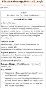best restaurant manager resumes for