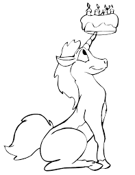 Unicorn Coloring Page Unicorn With Birthday Cake Unicorn Coloring Pages Coloring Pages Unicorn
