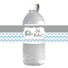 Our unique custom labels are sure to add delight to your baby shower décor and set the tone for a great time. Water Bottle Labels Elephant Baby Shower Oh Baby Printable Etsy
