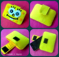 Spongebob Handmade Felt Pouch By Blissfulhandmade On Deviantart Tempat Pensil Kerajinan Kain Flanel Kotak Pensil