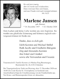 View the daily youtube analytics of ruth marlene and track progress charts, view future predictions, related channels, and track realtime live sub counts. Traueranzeigen Von Marlene Jansen Trauer Und Gedenken
