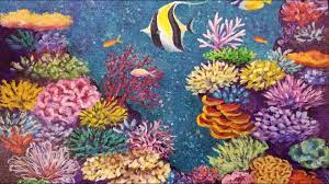 Coral reef painting by xxcystalthewolfxx on deviant. Coral Reef With Tropical Fish Live Acrylic Painting Tutorial Youtube