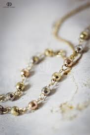 Rosario De Oro De 10k 14k Y 18k Con Bolitas De Oro Rosa Blanco Y Amarillo 10k 14k And 18k Gold Rosary With P Rosario De Oro Oro Joyas