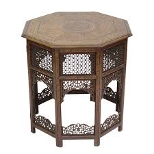20th Century Moorish Inlay Table Bone Inlay Table Painting Wooden Furniture Furniture