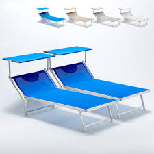 2 Bain De Soleil Xxl Professionnels Chaises Longue Piscine Transat Aluminium Italia Extralarge