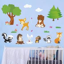 Pour une décoration d'anniversaire animaux de la forêt, retrouvez ici notre sélection de produits en bois et représentant de jolis animaux. Decalmile Stickers Muraux Animaux Foret Autocollant Decoratifs Ourson Arbre Decoration Murale Chambre Enfants Bebe Salon Achat Vente Stickers Cdiscount