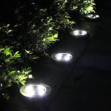 4 X Solar Ground Lights Yard Garden Pathway Outdoor In Ground Lights With 8 Led For Sale Online