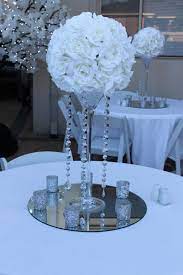 Silk Rose Kissing Ball Centerpiece Hire With Crystal Strands Wedding Flower Decorations Wedding Centerpieces Flower Decorations